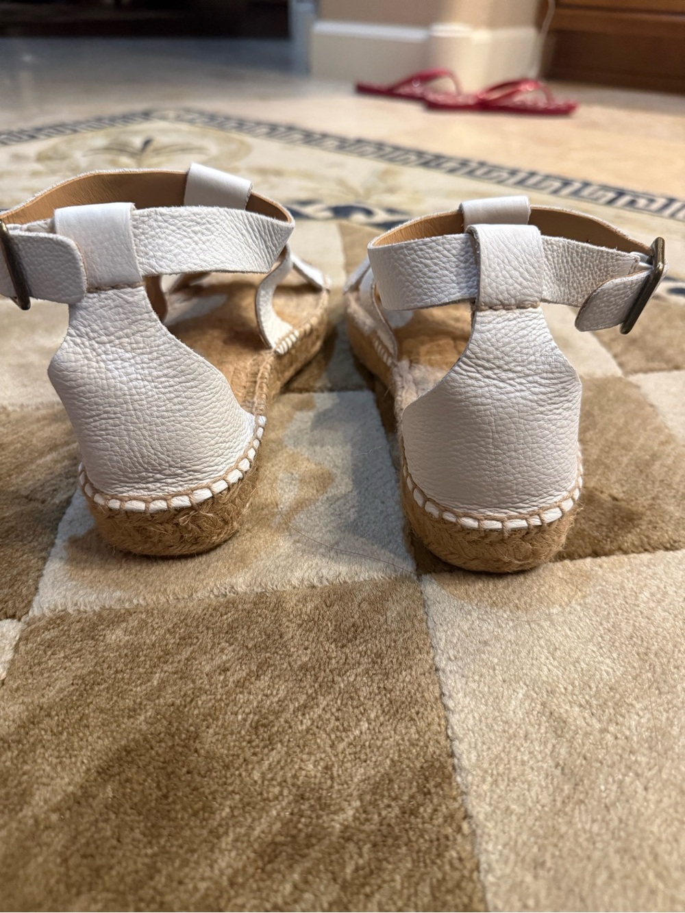 Soludos White Leather Espadrille Ankle-Strap Sandals NWT - Picture 4 of 11